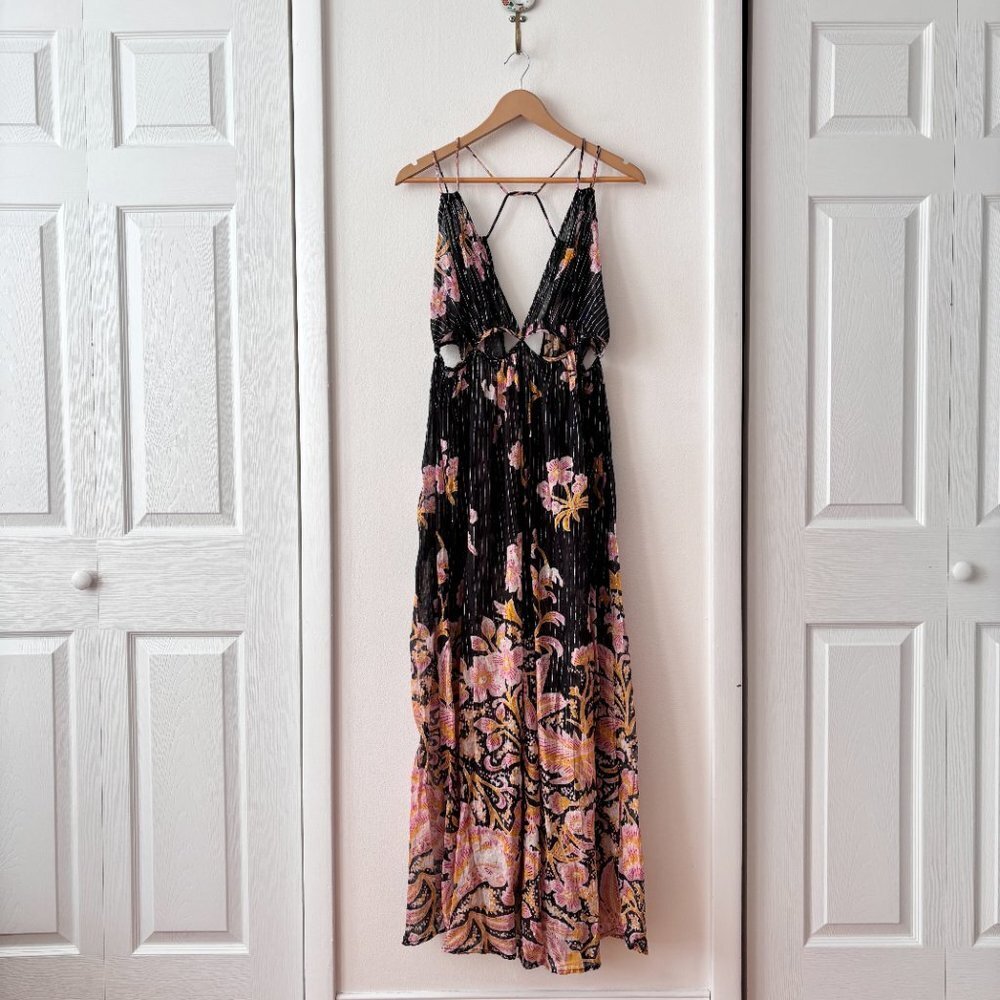 Anthropologie Black Motif Cutout Maxi Dress - Picture 5 of 11